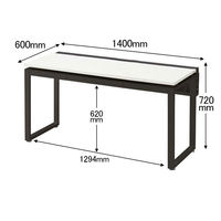 Ceha プレノデスクシステム 平机 引出し付き ホワイト天板/ブラック脚 幅1400×奥行600×高さ720mm 1台 (4梱包)
