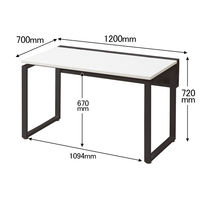 Ceha プレノデスクシステム 平机 引出し無し ホワイト天板/ブラック脚 幅1200×奥行700×高さ720mm 1台 (3梱包)