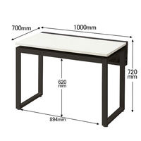Ceha プレノデスクシステム 平机 引出し付き ホワイト天板/ブラック脚 幅1000×奥行700×高さ720mm 1台 (4梱包)