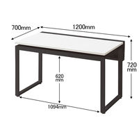 Ceha プレノデスクシステム 平机 引出し付き ホワイト天板/ブラック脚 幅1200×奥行700×高さ720mm 1台 (4梱包)