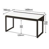 Ceha プレノデスクシステム 平机 引出し付き ホワイト天板/ブラック脚 幅1400×奥行700×高さ720mm 1台 (4梱包)