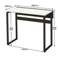 Ceha プレノデスクシステム ハイデスク 引出し無し ホワイト天板/ブラック脚 幅1200×奥行600×高さ1000mm 1台 (4梱包)