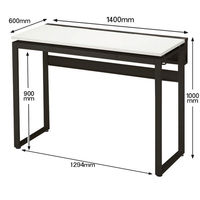 Ceha プレノデスクシステム ハイデスク 引出し付き ホワイト天板/ブラック脚 幅1400×奥行600×高さ1000mm 1台 (5梱包)