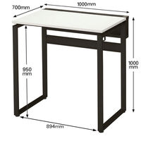 Ceha プレノデスクシステム ハイデスク 引出し無し ホワイト天板/ブラック脚 幅1000×奥行700×高さ1000mm 1台 (4梱包)