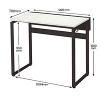 Ceha プレノデスクシステム ハイデスク 引出し無し ホワイト天板/ブラック脚 幅1200×奥行700×高さ1000mm 1台 (4梱包)