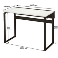 Ceha プレノデスクシステム ハイデスク 引出し無し ホワイト天板/ブラック脚 幅1400×奥行700×高さ1000mm 1台 (4梱包)
