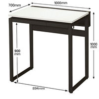 Ceha プレノデスクシステム ハイデスク 引出し付き ホワイト天板/ブラック脚 幅1000×奥行700×高さ1000mm 1台 (5梱包)