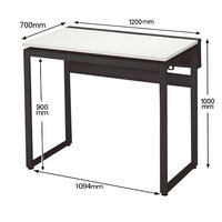 Ceha プレノデスクシステム ハイデスク 引出し付き ホワイト天板/ブラック脚 幅1200×奥行700×高さ1000mm 1台 (5梱包)