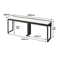 Ceha プレノデスクシステム フリーアドレスデスク 2連 引出し付き ホワイト天板/ブラック脚 幅2000×奥行600×高さ720mm 1台 (8梱包)