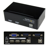 Startech.com 2ポートKVMスイッチ VGA対応/USB接続 ケーブル付属 SV231USB 1個