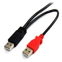 90cm 外付けHDD対応USB Y字給電ケーブル　USB2HABMY3　1個　StarTech.com（直送品）