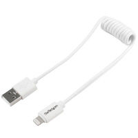 Lightning-USBカールコード 30cm ホワイト　USBCLT30CMW　1個　StarTech.com（直送品）