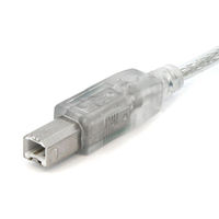 USB 2.0クリアケーブル　3m　A - B　オス/オス　USBFAB10T　1個　StarTech.com（直送品）