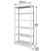 オカムラ BRIO ブリオ 本体セット 天地6段 ホワイトフレーム スチール棚 ネオホワイト 幅930×奥行450×高さ2000mm 6011736 （取寄品）