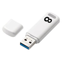 USBメモリ 8GB USB3.0 シンプル キャップ式 ホワイト セキュリティ機能対応 MF-ABPU308GWH エレコム 1個  オリジナル（直送品）