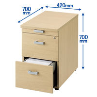 【組立設置込】ARAN WORLD EIDOS エイドス 脇机 3段 ライトオーク 幅420×奥行700×高さ700mm 1台