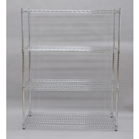 エイ・アイ・エス スチールラックセット4段 パイプ径25mm 幅120×奥行45×高さ150cm メッキ SR-1512 1台（直送品）