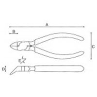 マルト長谷川工作所 プラスチック用ニッパー(刃先形状:フラット/45度タイプ)スプリング付 PLー757 1丁（直送品）