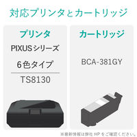 キヤノン（Canon） BCIー381用詰替えインク THCー381GY4 グレー （4回分） エレコム 1個
