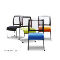 【軒先渡し】AiDen A02-C ミーティングチェア ループ脚 ブラック 1セット（4脚入）（直送品）