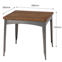 【軒先渡し】萩原 テーブル ビンテージ風 男前インテリア 幅800×奥行800×高さ720ｍｍ 正方形 RT-2906 1台（直送品）