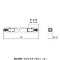 近江精機 OHMI スクリュードライバービット ダブルビット V-24W No.3x8x110 1セット(10本)（直送品）