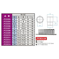 JTC 6.3mm 6ポイント ディープソケット(ミリ) JTCH211M 1個（直送品）