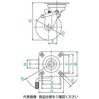 ユーエイ JB型(自在車ダブルストッパー付・レバー式)・左 UWJBー200(L) UWJB-200(L) 1個（直送品）