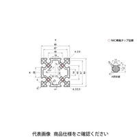 エヌアイシ・オートテック M8 ベーシックアルミフレーム 500mm AFS-8080-8-500 1セット(4本)（直送品）