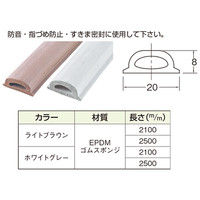 水上 フィットクッション #820 2.1m巻 ホワイトグレー 0266-00012 1巻（直送品）