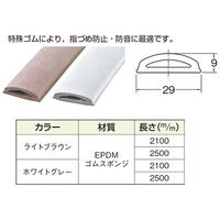 水上 巾広クッション #929 2.5m巻 ライトブラウン 0266-00023 1巻（直送品）