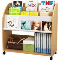 VALUTEC PLシリーズ マガジンラック85 キャスター付 幅850×奥行345×高さ850mm ナチュラル PLN-62 1台（直送品）