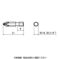 近江精機 OHMI スクリュードライバービット プラスビット V-17 No.2x6.35x23 1セット(30本)（直送品）