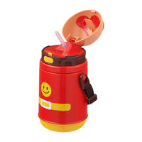 ＡＮストロー付きダイカット水筒（保冷）アンパンマン 400ml ワンタッチOPEN スポーツドリンクを入れても安心 1個 レック