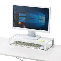 サンワサプライ スチール製机上ラック（W500） ホワイト MR-LC207W 幅500×奥行257×高さ89mm 1台（直送品）