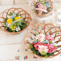 ヘッズ ウィッカーラウンド柳バスケット-L  YWR-BKL 1セット（12個：6個×2パック）（直送品）