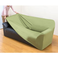 ファミリー・ライフ 伸縮フィット式ソファーカバー（タテヨコ）3人掛用肘無し アイボリー 幅1500×高さ700×奥行700mm（直送品）