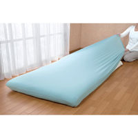 ファミリー・ライフ ベッドにフィットするのびのびボックスシーツ（ダブル）アイボリー 幅1300×高さ1800×奥行400mm（直送品）