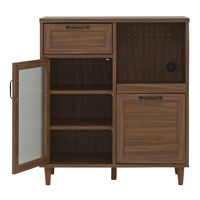 佐藤産業 POWRY（ポーリー）レンジ台 幅800×奥行398×高さ900mm PW90-80L BR 1台（直送品）