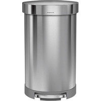 simplehuman（シンプルヒューマン） セミラウンドステップカン 45L シルバー CW2030 幅40×奥行36×高さ67cm 1個（直送品）