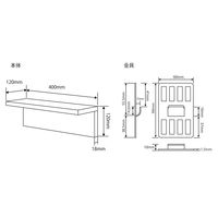スタープラチナ 壁美人シェルティシリーズ L字シェルフ ホワイト SLTKBLS100WH 1個