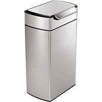 simplehuman（シンプルヒューマン） レクタンギュラータッチバーカン 40L シルバー CW2014 幅40×奥行29×高さ71cm 1個（直送品）