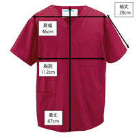 KAZEN スクラブ(男女兼用)ワインM SMS123-15 M 1枚　スクラブ（直送品）
