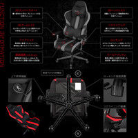 【軒先渡し】Bauhutte （バウヒュッテ） ゲーミングチェア プロシリーズ RS-950RR-BK 1脚（直送品）