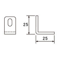 清水 特厚金折 鉄黒カチオン塗装 (長穴) 25x25 4905637058485 1セット(10個入)（直送品）