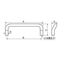 清水 ステンレス丸棒取手(傾斜型) めねじ SH-TOSF80-M4 1セット(10個入)（直送品）