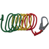 まつうら工業 補助・誘導用3色つなぎ介錯ロープ片側大口径フック付12mmΦX5m 3CONNECTED-5 1本
