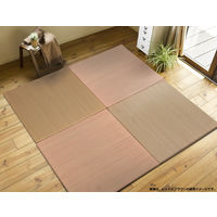 萩原 置き畳 四季（しき） レッド 約幅82×奥行82×厚さ1.7cm 1枚（直送品）