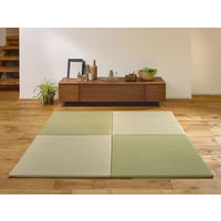 萩原 置き畳 四季（しき） グリーン 約幅82×奥行82×厚さ1.7cm 1枚（直送品）