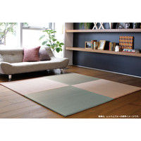 萩原 置き畳 四季（しき） ブルー 約幅82×奥行82×厚さ1.7cm 1枚（直送品）